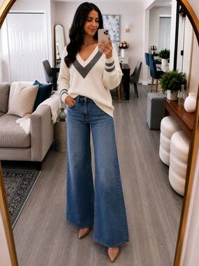 THE Way Knit Oversized Ribbed Sweater One size
